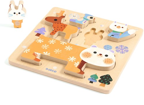 Djeco houten puzzel WoodyStack - educatief speelgoed puzzel