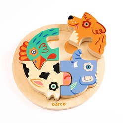 Djeco puzzle en bois chien - jouet éducatif FSC 100%