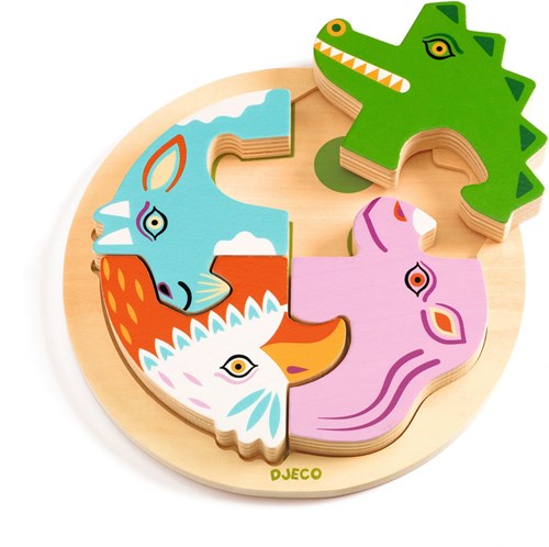 Djeco houten puzzel krokodil - educatief speelgoed FSC 100%