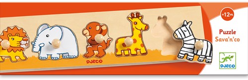 Djeco houten puzzel Sava'n'co - FSC 100% savanne thema-3