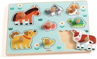Djeco puzzle en bois - jouet pour tout-petits Dog'n'Co avec gros boutons-3