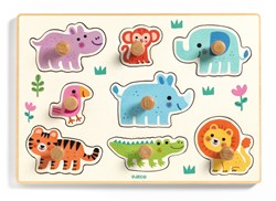 Djeco puzzle en bois jouet - gros boutons Hippo'n'Co