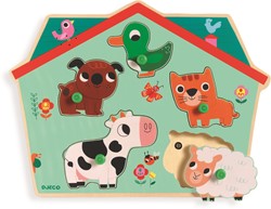 Djeco houten geluidspuzzel Ouaf woof *