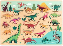 Djeco puzzle en bois dinosaure - jouet éducatif FSC 100%