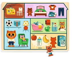 Djeco puzzle maison en bois - jouet éducatif puzzle enfant