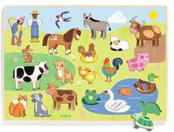 Djeco puzzle en bois - jouet éducatif Puzzlo Campo pour enfants