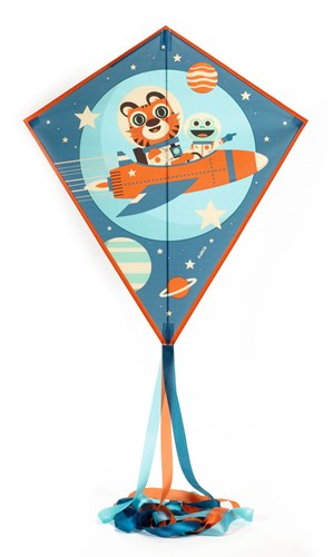 Djeco cerf-volant Rocket - cerf-volant coloré pour enfants avec sac de rangement