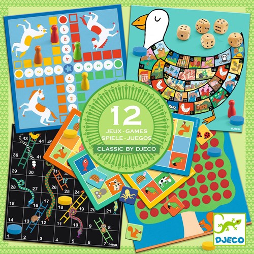 Djeco klassiek spel Classic box 4+ - 12 bordspellen FSC MIX-3