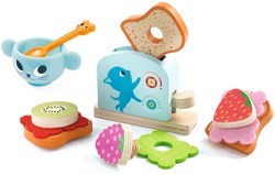 Djeco jouet de cuisine Petit déjeuner chaton - set petit-déjeuner en bois pour enfants