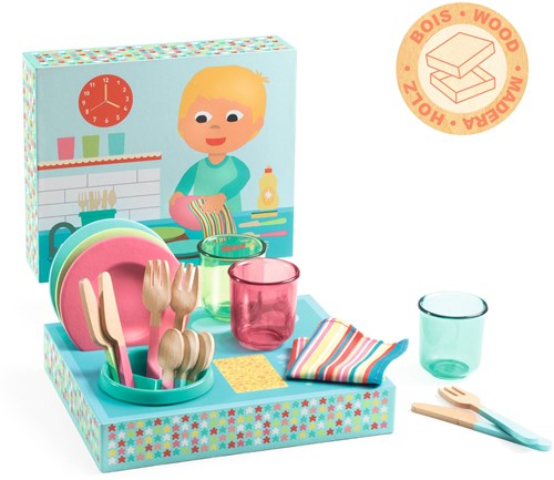 Djeco set vaisselle jouet - vaisselle en bois pour enfants