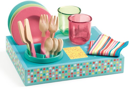 Djeco set vaisselle jouet - vaisselle en bois pour enfants-2