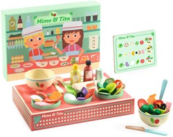 Djeco bar à salade jouet Mimo & Nina - set de jeu en bois FSC 100%
