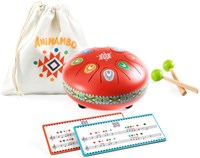 Djeco muziekinstrument speelgoed - Animambo tongtrommel rood 8 noten FSC