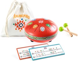Djeco jouet instrument de musique - Animambo tambour à languettes rouge 8 notes FSC