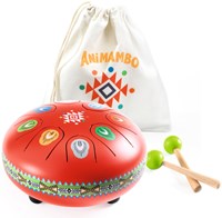 Djeco muziekinstrument speelgoed - Animambo tongtrommel rood 8 noten FSC-2