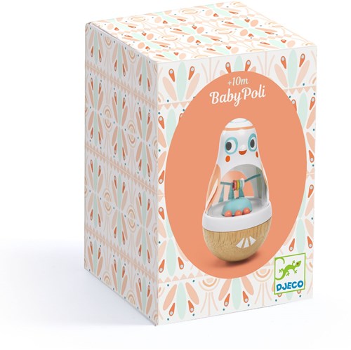 Djeco baby speelgoed houten tuimelaar BabyPoli pastel kleuren-3