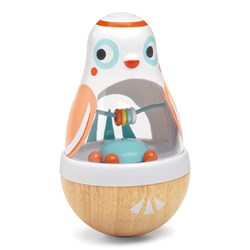 Djeco baby speelgoed houten tuimelaar BabyPoli pastel kleuren