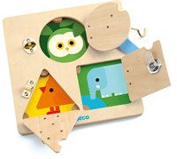 Djeco houten baby speelgoed LockBasic - motoriek speelgoed FSC-2