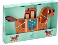 Djeco jouet à tirer en bois Nico - chien coloré FSC-3