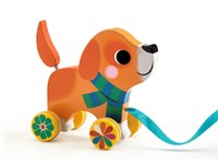 Djeco houten trekspeelgoed Lou - kleurrijk FSC hondje baby-2