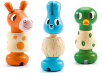 Djeco jouet bébé en bois Rondanimo jeu de vissage coloré