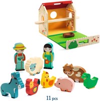 Djeco Softi-Farm - houten boerderij speelgoed FSC 100%-3