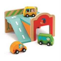 Djeco houten speelgoed Minigarage baby kleuren FSC 100% duurzaam
