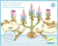 Djeco jouet de cuisine vaisselle princesse rose or jouet en bois-3
