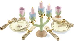 Djeco jouet de cuisine vaisselle princesse rose or jouet en bois