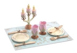 Djeco keukenspeelgoed prinsessen servies roze goud houten speelgoed
