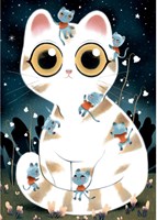 Djeco puzzel katten - fluorescerende legpuzzel 50 stukjes FSC karton
