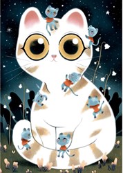 Djeco puzzel katten - fluorescerende legpuzzel 50 stukjes FSC karton