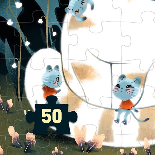 Djeco puzzel katten - fluorescerende legpuzzel 50 stukjes FSC karton-3