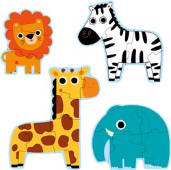 Djeco puzzelset jungle dieren - educatieve kartonnen legpuzzels FSC