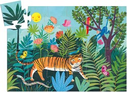 Djeco puzzel tijger - silhouetpuzzel dieren 24 stukjes kinderpuzzel