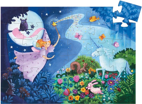 Djeco silhouetpuzzel fee en eenhoorn - 36 stukjes FSC karton