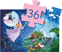Djeco silhouetpuzzel fee en eenhoorn - 36 stukjes FSC karton-2