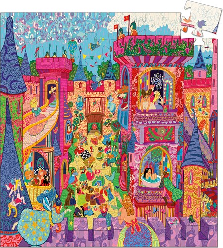 Djeco puzzel sprookjeskasteel - silhouetpuzzel 54 stukjes FSC karton