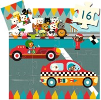 Djeco silhouetpuzzel raceauto - kleurrijke legpuzzel FSC karton-2