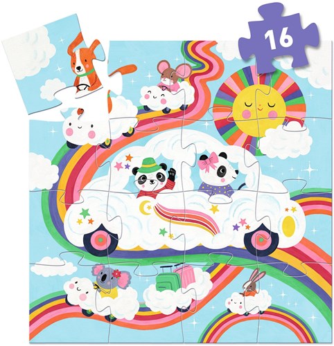 Djeco puzzel speelgoed Voiture nuage 16 stukjes FSC MIX-2
