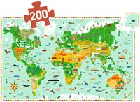 Djeco observatiepuzzel wereldkaart 200 stukjes met boekje-2