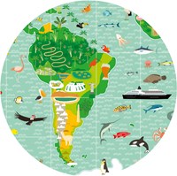 Djeco observatiepuzzel wereldkaart 200 stukjes met boekje-3