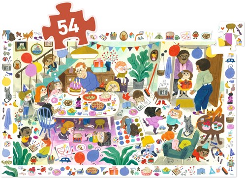 Djeco puzzel verjaardag - observatiepuzzel 54 stukjes kinderen-2