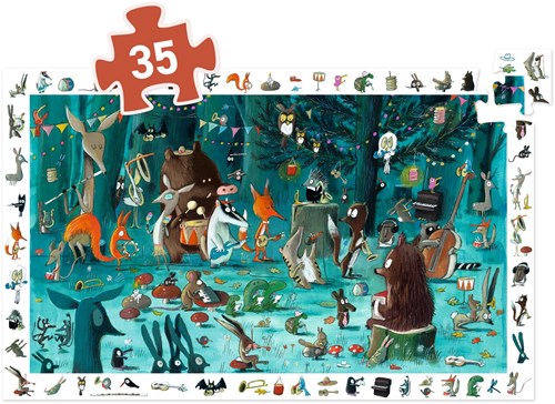 Djeco observatiepuzzel orkest - 35 stukjes FSC karton dierenmuziek-2