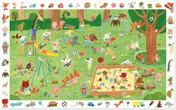 Djeco puzzel observatie het plein van de kleine vrienden 35 stuks FSC MIX