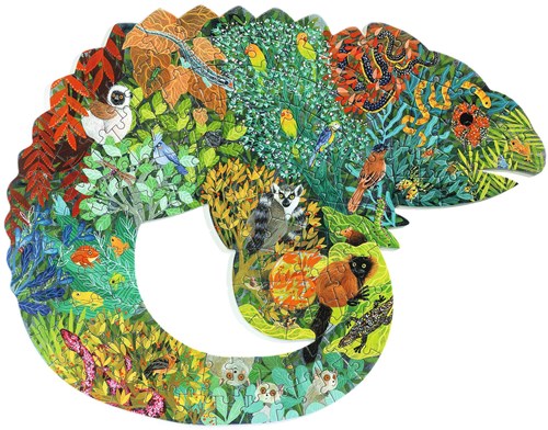 Djeco puzzel Chameleon - FSC karton dierenpuzzel 150 stukjes