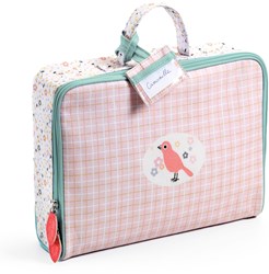 Djeco accessoires valise poupée - valise de voyage solide pour poupées
