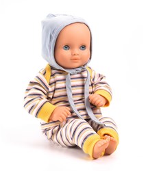 Djeco poupée bébé 32 cm Canary - poupée douce aux yeux bleus