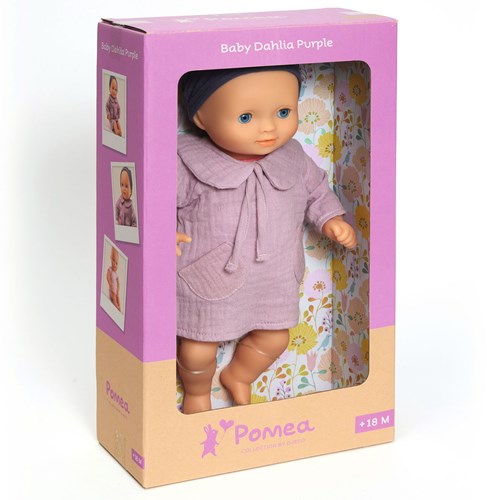 Djeco poupées 32 cm poupée bébé Dahlia Purple avec yeux dormeurs-3