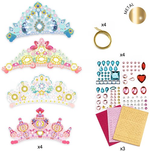 Djeco mozaïeken & stickers prinsessen knutselset - creatieve tiara's-2